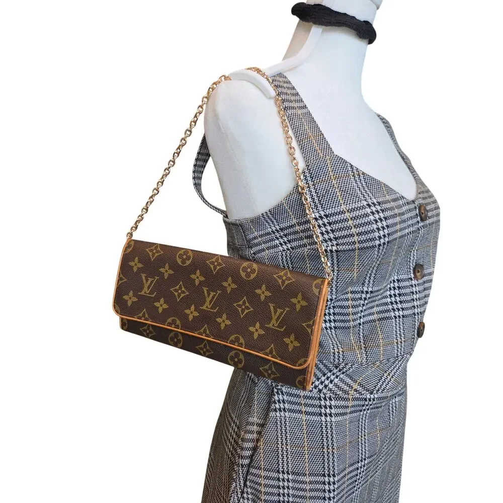 Louis Vuitton Vintage Monogram Twin Pochette GM LV Bag Clutch